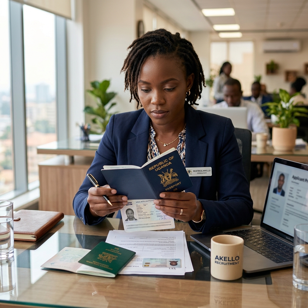 Documentation & Visa Guidance - Documentary workplace scene